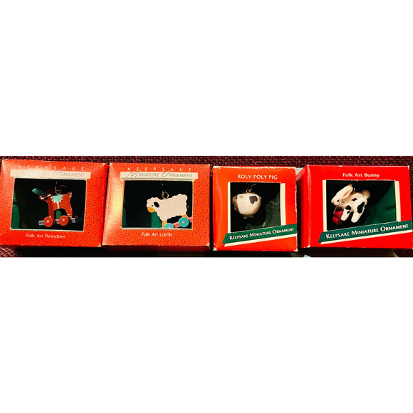 Hallmark vintage miniature ornament lot 1988 AND 89